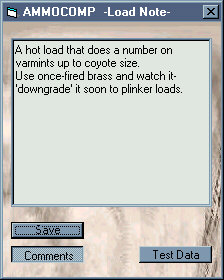 Load Note text window